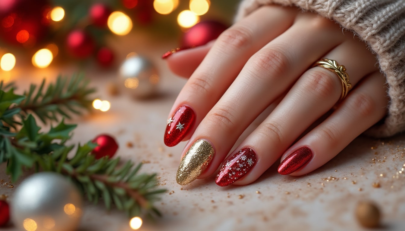 découvrez comment choisir la composition idéale pour vos ongles durant les fêtes de fin d'année et apprenez à les utiliser pour un look festif et élégant.